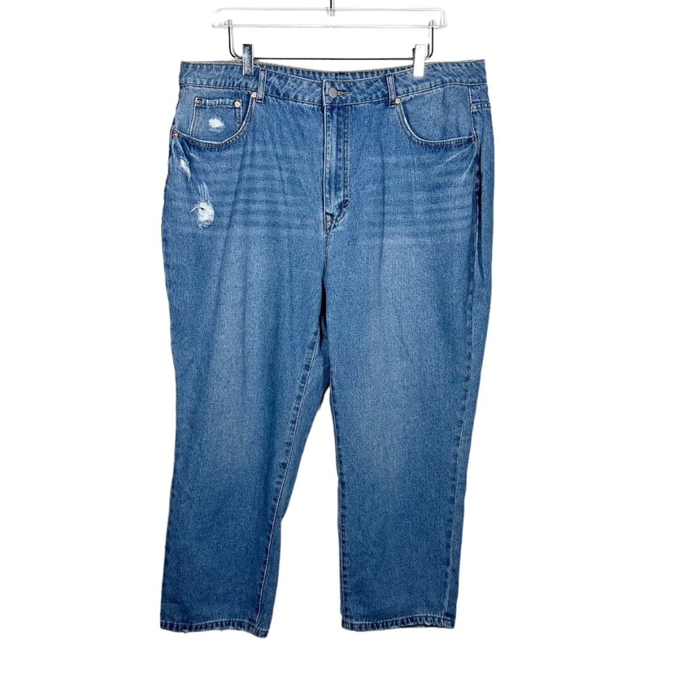 SHEIN | Curve Ripped Dark Wash Mom Fit Jeans